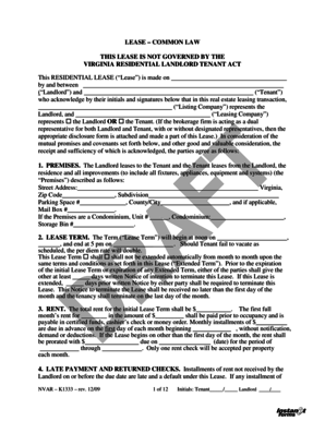 Virginia Residential Lease Agreement