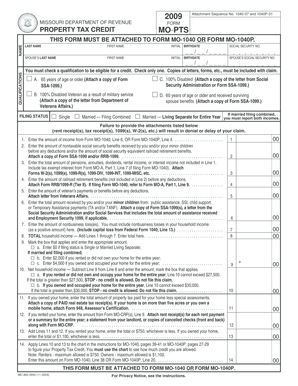 Missouri Property Tax Credit Form MO-PTS