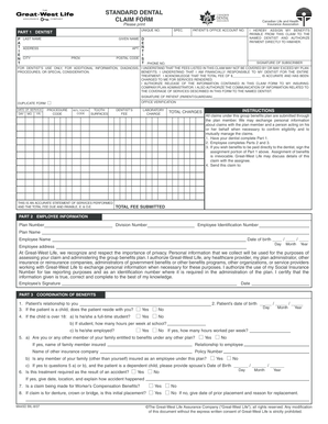 Canadian Dental Claim Form