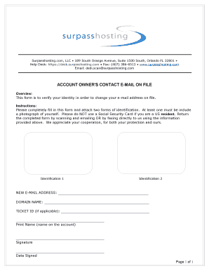 Email Address Change Verification Form