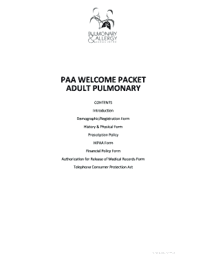 Pulmonary and Allergy Associates Welcome Packet