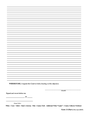 Court Objection Form