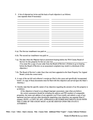 Illinois Property Tax Objection Form