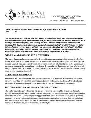 Cataract Surgery Informed Consent Form