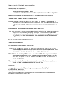 Marketing Campaign Planning Form