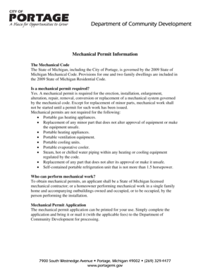 Michigan Mechanical Permit Application