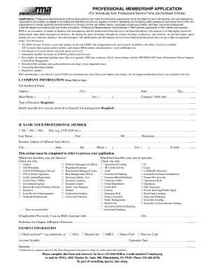 Professional Membership Application