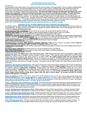 Hillsborough County School Sports Insurance Enrollment Form