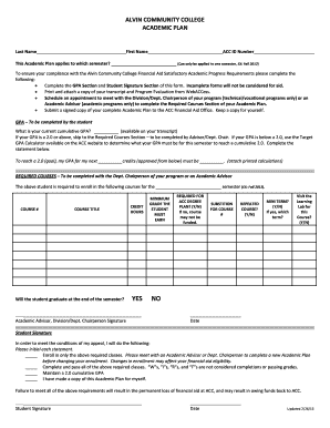 Alvin Community College Academic Plan