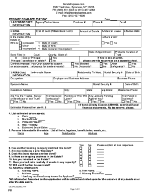 Probate Bond Application