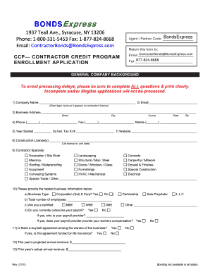 Contractor Credit Program Enrollment Application