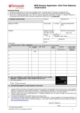 MOE Bursary Application Form
