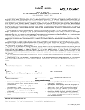 Aqua Island Release of Liability Form