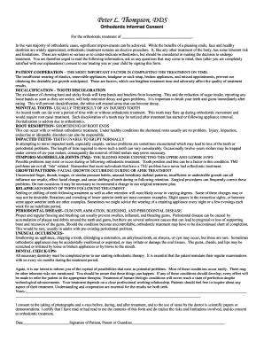 Orthodontic Informed Consent Form