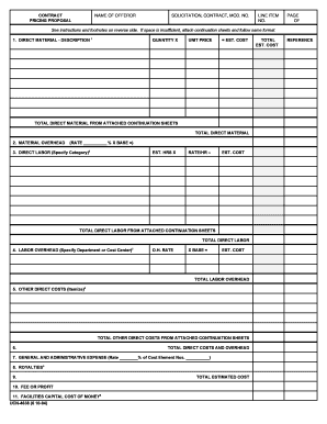 Contract Pricing Proposal Form