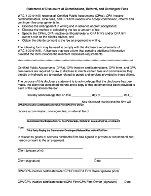 Washington CPA Commission Disclosure Form