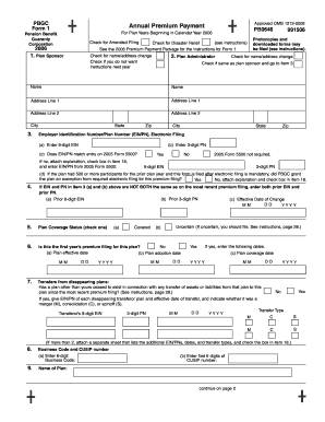 PBGC Form 1 Annual Premium Payment
