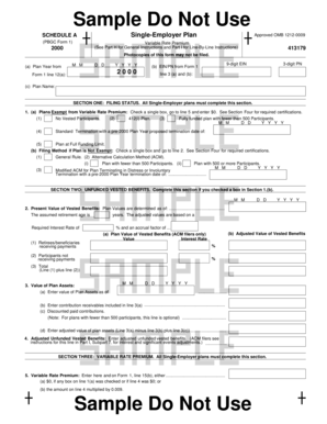 PBGC Form 1 Schedule A Variable Rate Premium