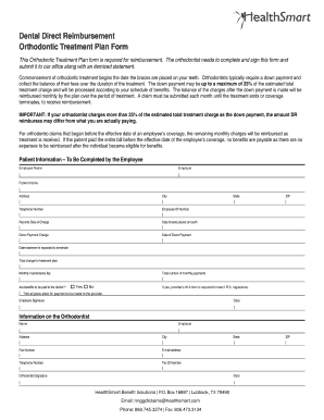 Orthodontic Treatment Plan Form
