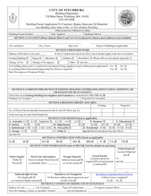 Massachusetts Building Permit Application