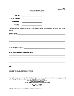 Tenant Grievance Form