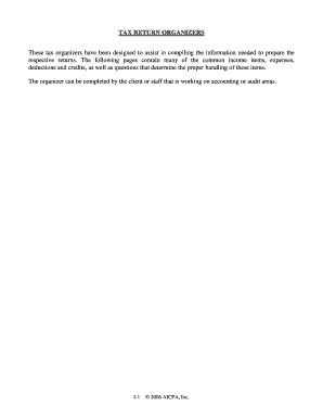 Estate Tax Return Organizer Form 706
