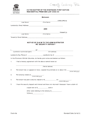 Notice of Claim to the Administrator