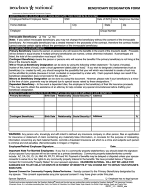 Employee Beneficiary Designation Form