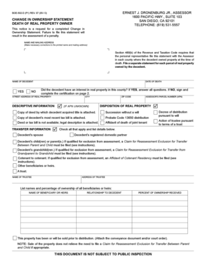 California Change in Ownership Statement