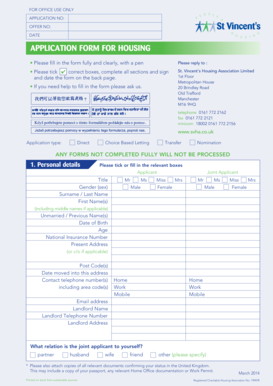 UK Housing Application Form