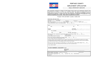 Portage County Employment Application