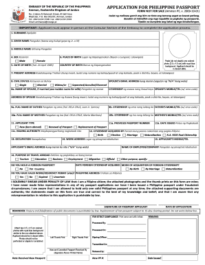 Philippine Passport Application Form