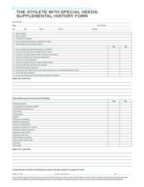 Preparticipation Physical Evaluation for Athletes with Special Needs