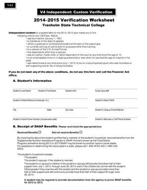 V4 Independent Verification Form