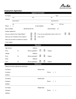 Employment Application Form
