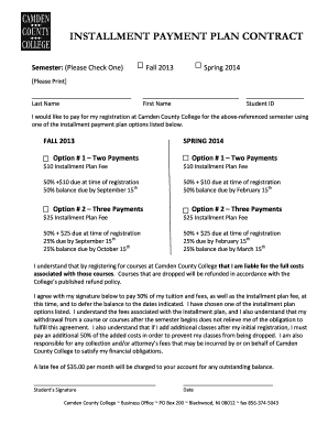 Installment Payment Plan Contract