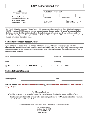 FERPA Authorization Form