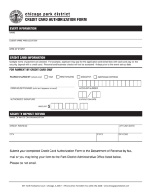 Credit Card Authorization Form