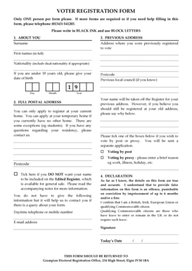UK Voter Registration Form