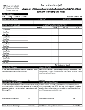 Dual Enrollment Authorization Form