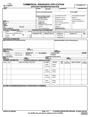Commercial Insurance Application Form