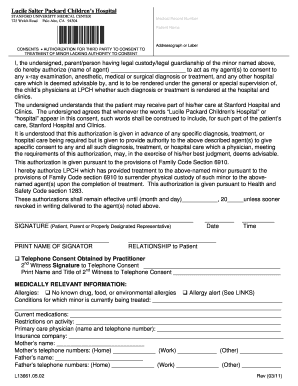 Authorization for Third Party to Consent to Treatment of Minor