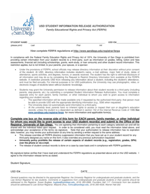 USD Student Information Release Authorization