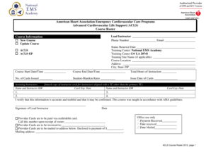 ACLS Course Roster Form