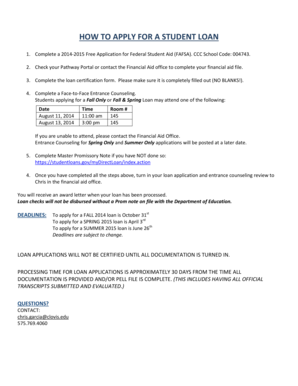US Federal Student Loan Application