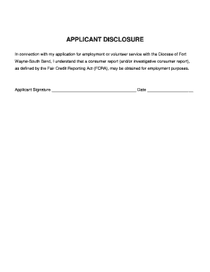 Employment Background Check Disclosure and Release Form