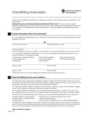CheckWriting Authorization Form