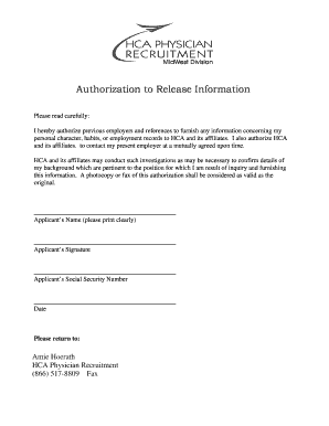 Authorization to Release Information