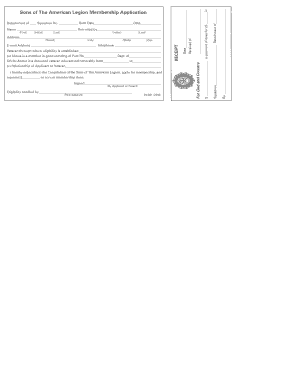 Sons of The American Legion Membership Application