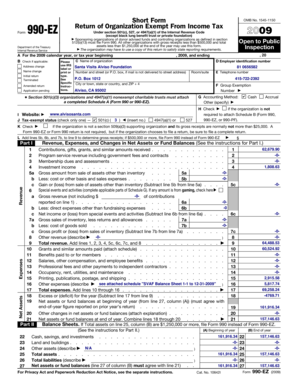 IRS Form 990-EZ 2009